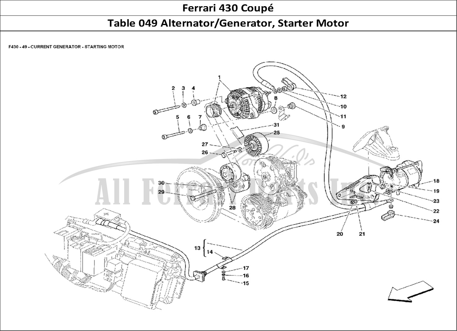 Ferrari Parts Ferrari 430 Coup Page 049 Current Generator - Start