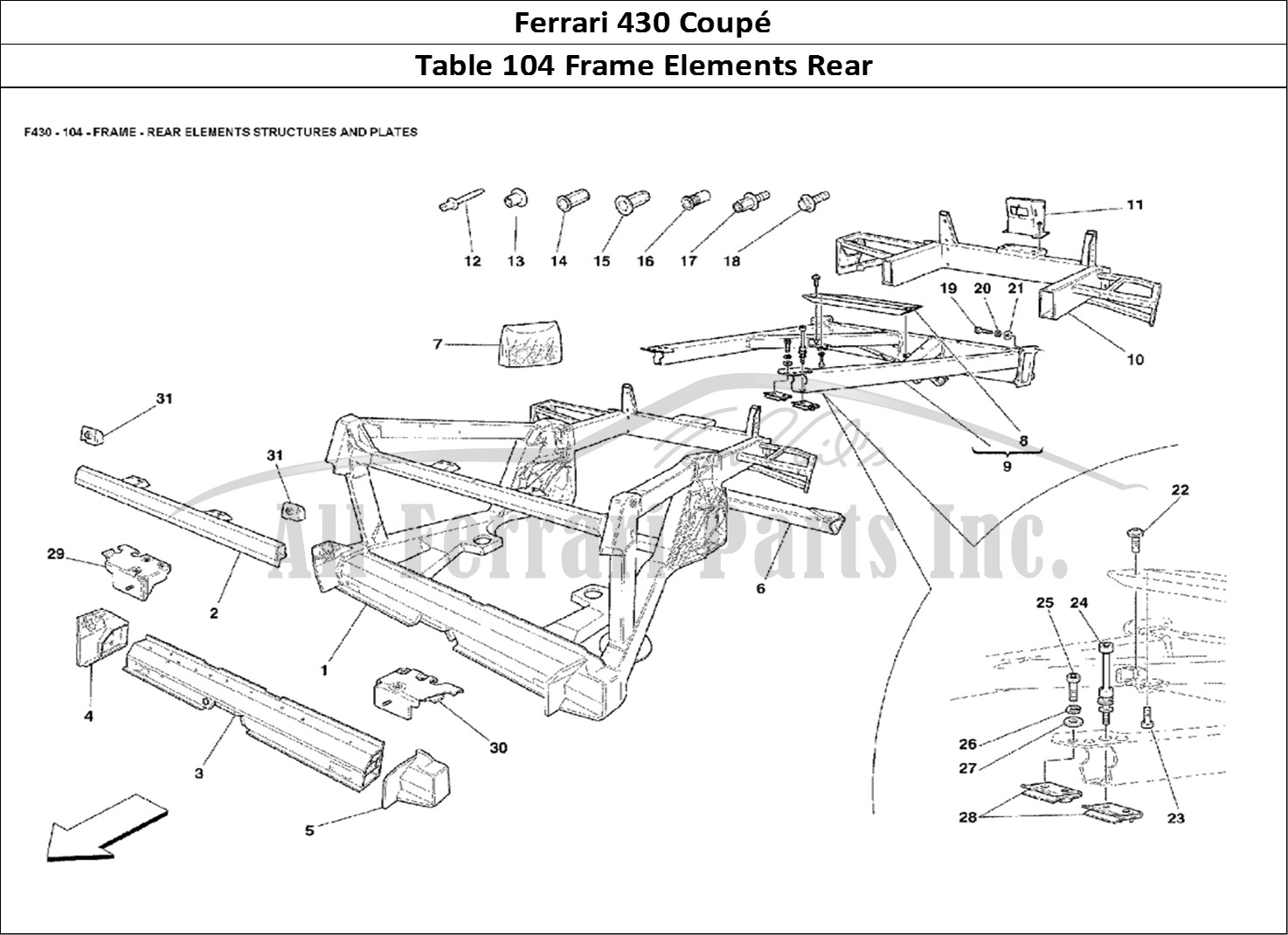 Ferrari Parts Ferrari 430 Coup Page 104 Frame - Rear Elements Str