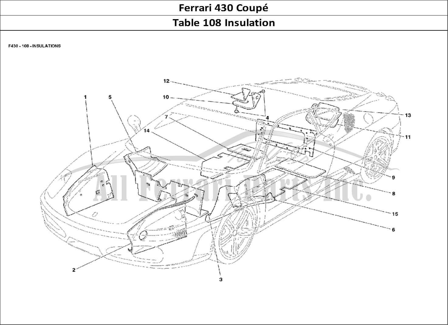 Ferrari Parts Ferrari 430 Coup Page 108 Insulations