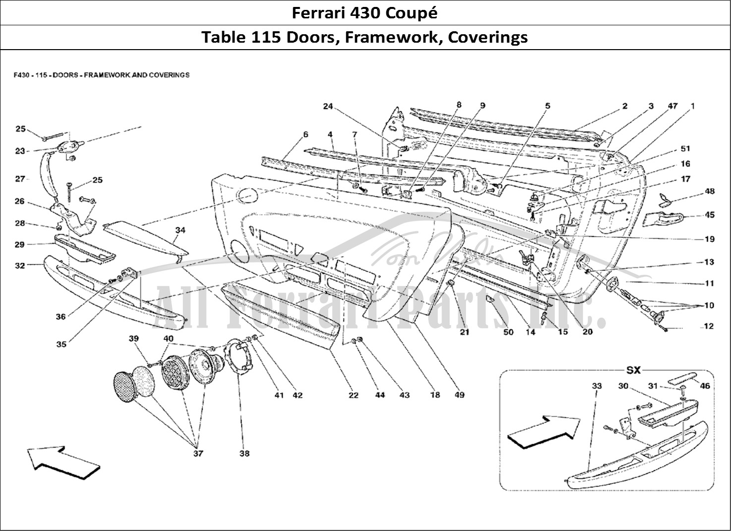 Ferrari Parts Ferrari 430 Coup Page 115 Doors - Framework and Cov