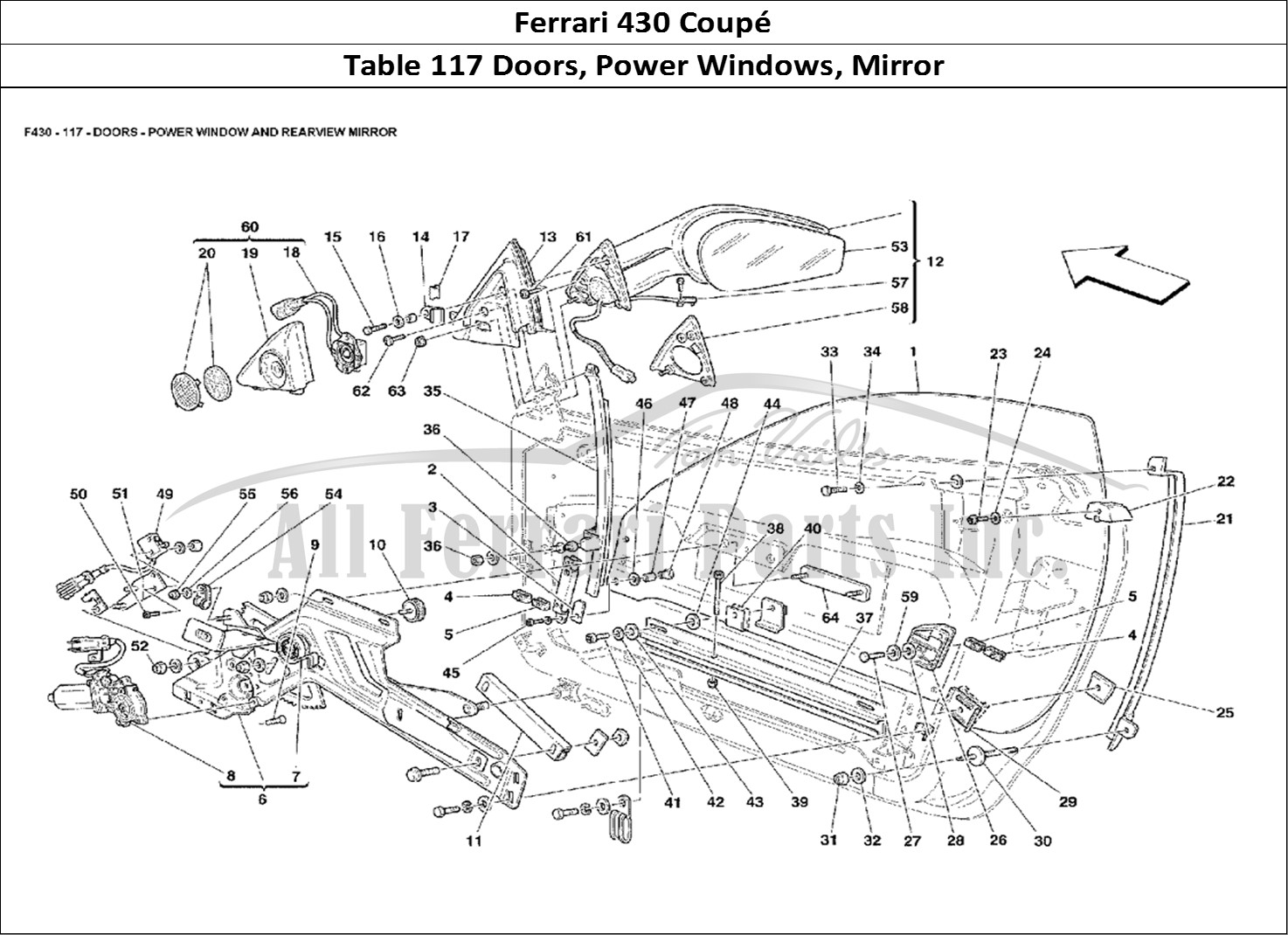 Ferrari Parts Ferrari 430 Coup Page 117 Doors - Power Window and