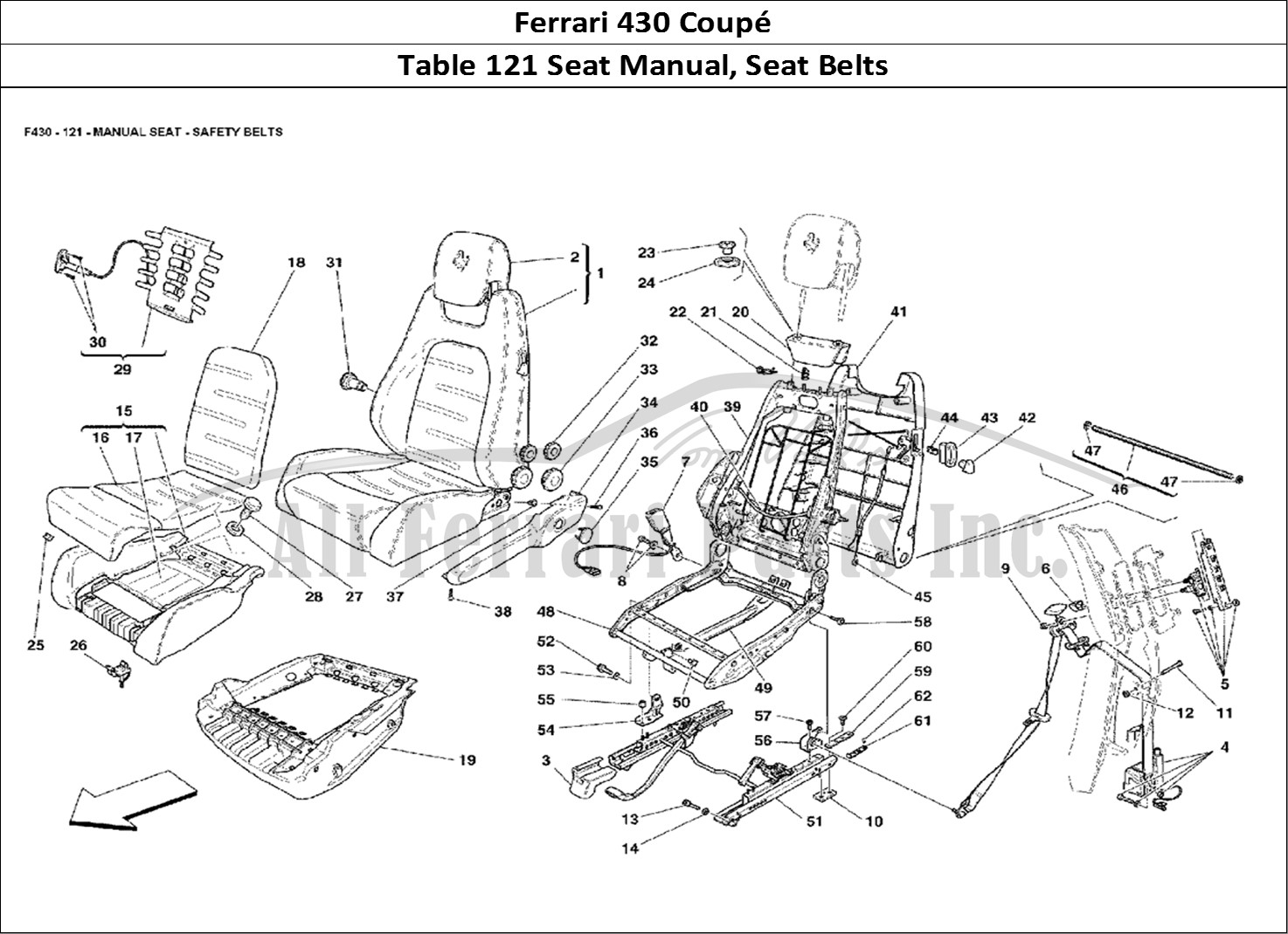 Ferrari Parts Ferrari 430 Coup Page 121 Manual Seat - Safety Belt