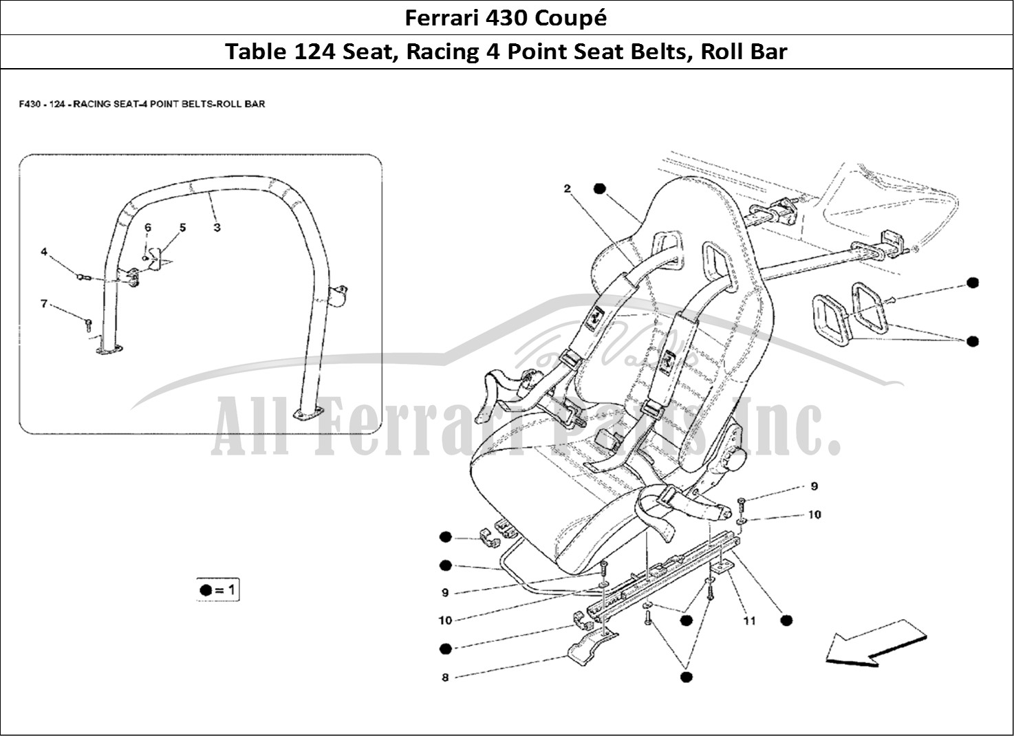Ferrari Parts Ferrari 430 Coup Page 124 Racing Seat-4 Point Belts