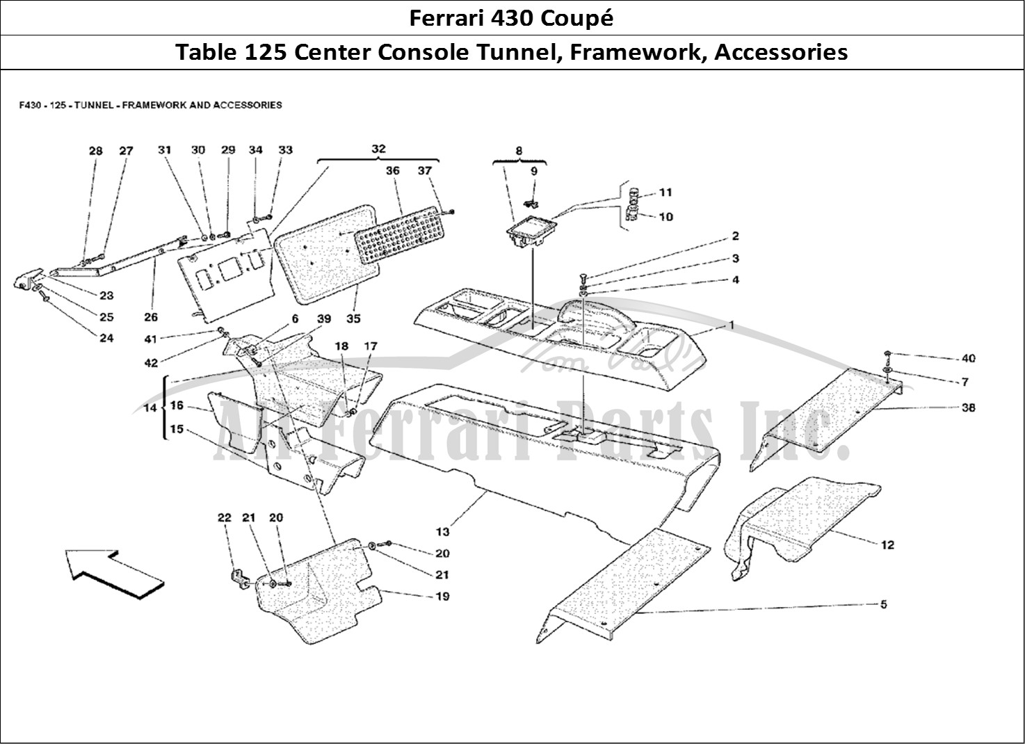 Ferrari Parts Ferrari 430 Coup Page 125 Tunnel - Framework and Ac