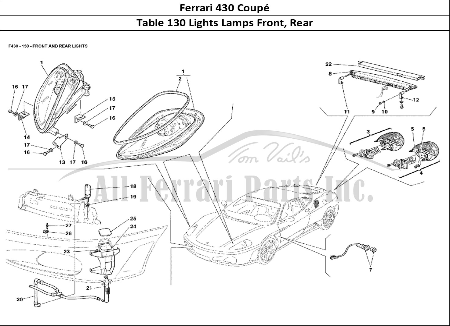 Ferrari Parts Ferrari 430 Coup Page 130 Front and Rear Lights