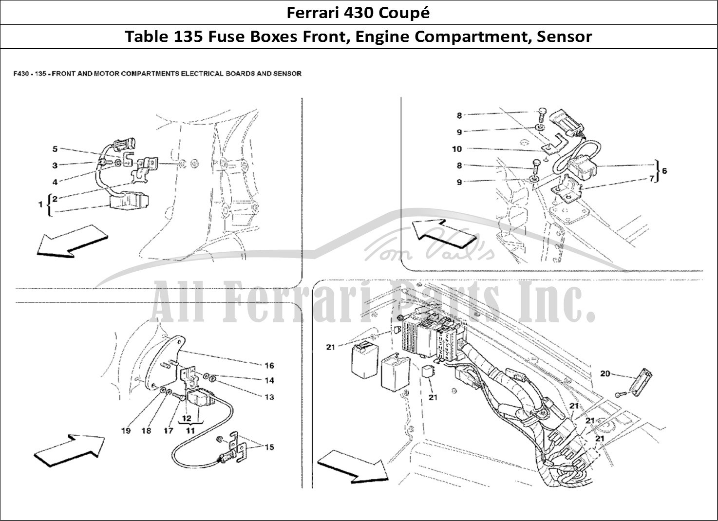 Ferrari Parts Ferrari 430 Coup Page 135 Front and Motor Compartme