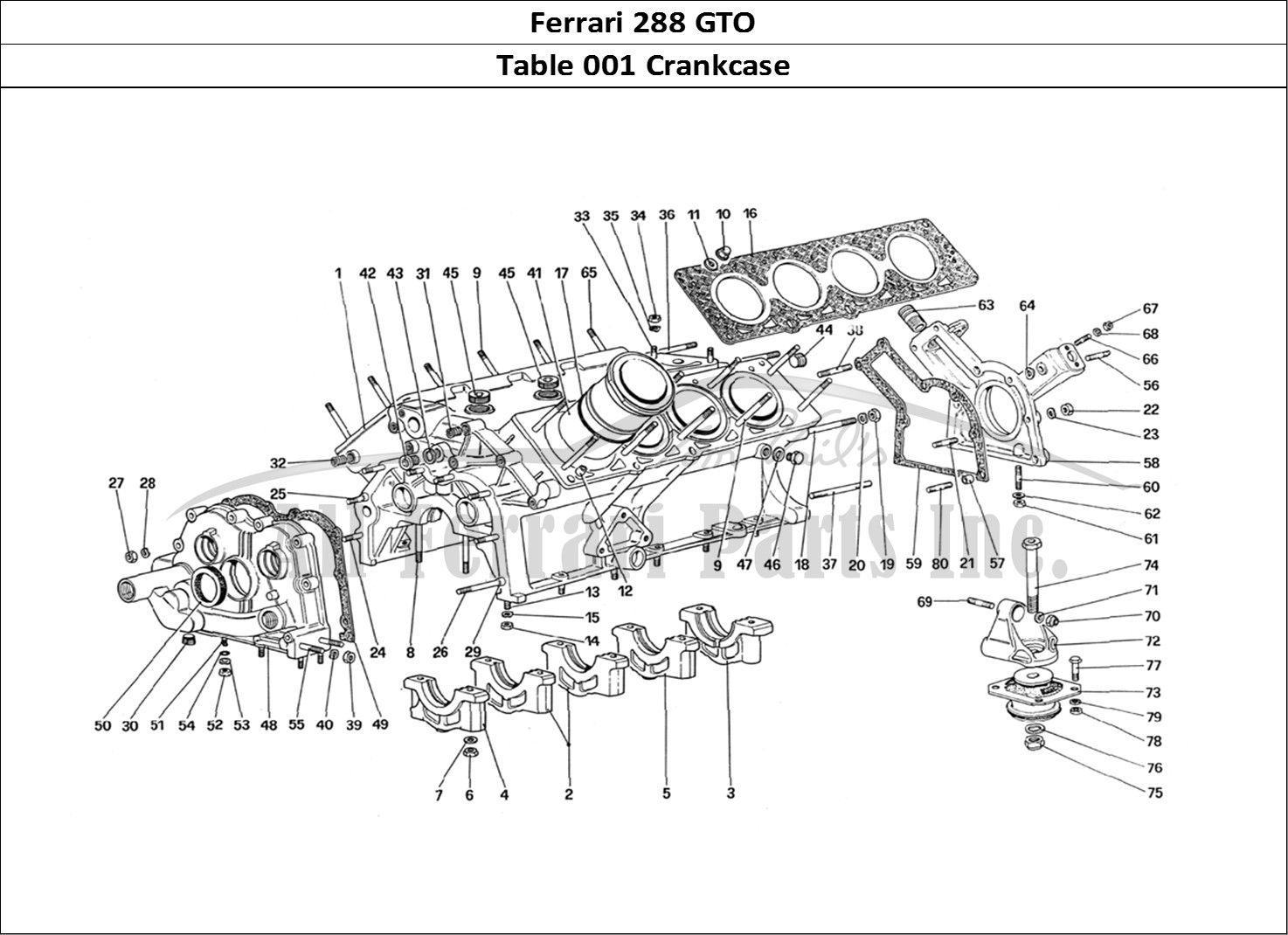 Ferrari Parts Ferrari 288 GTO Page 001 Crankcase