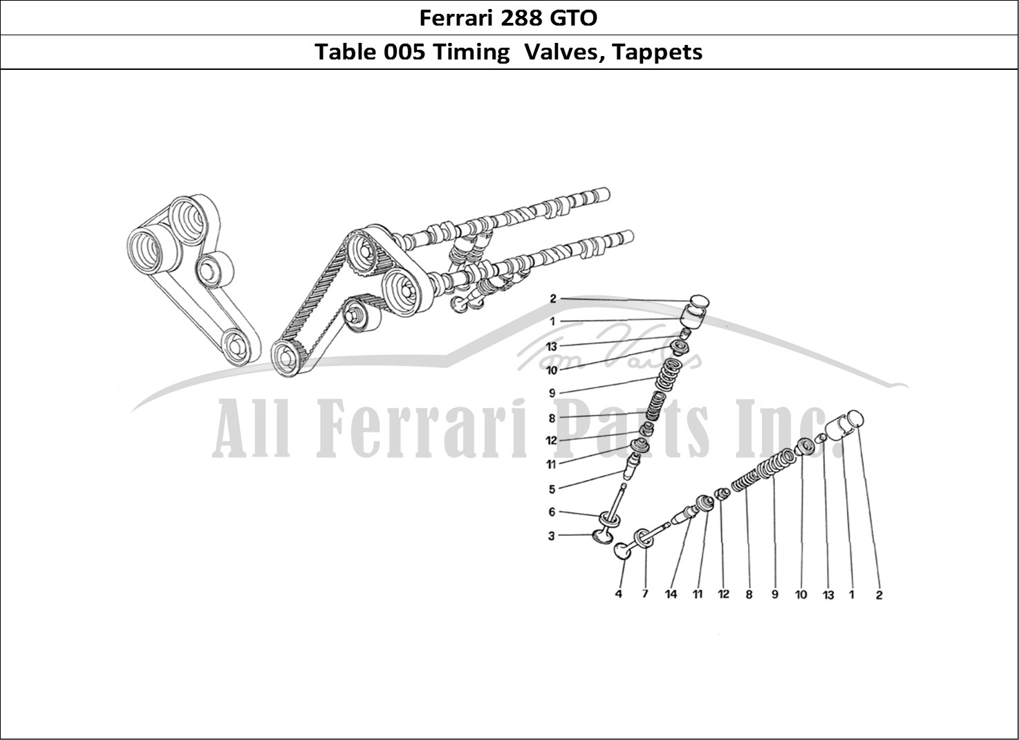 Ferrari Parts Ferrari 288 GTO Page 005 Timing System - Tappets