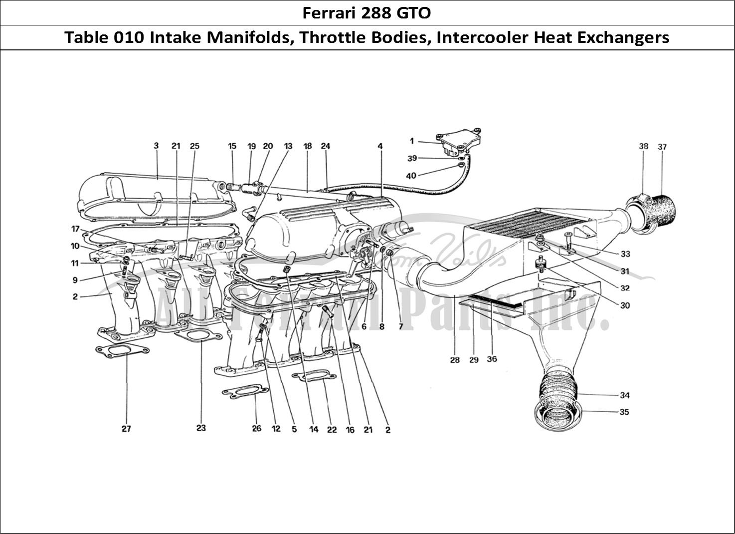 Ferrari Parts Ferrari 288 GTO Page 010 Exhaust Manifolds and Hea