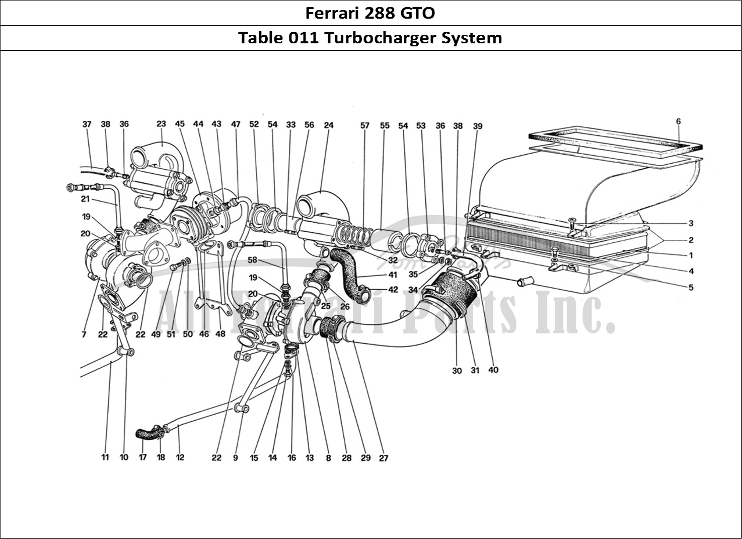 Ferrari Parts Ferrari 288 GTO Page 011 Turbocharging System
