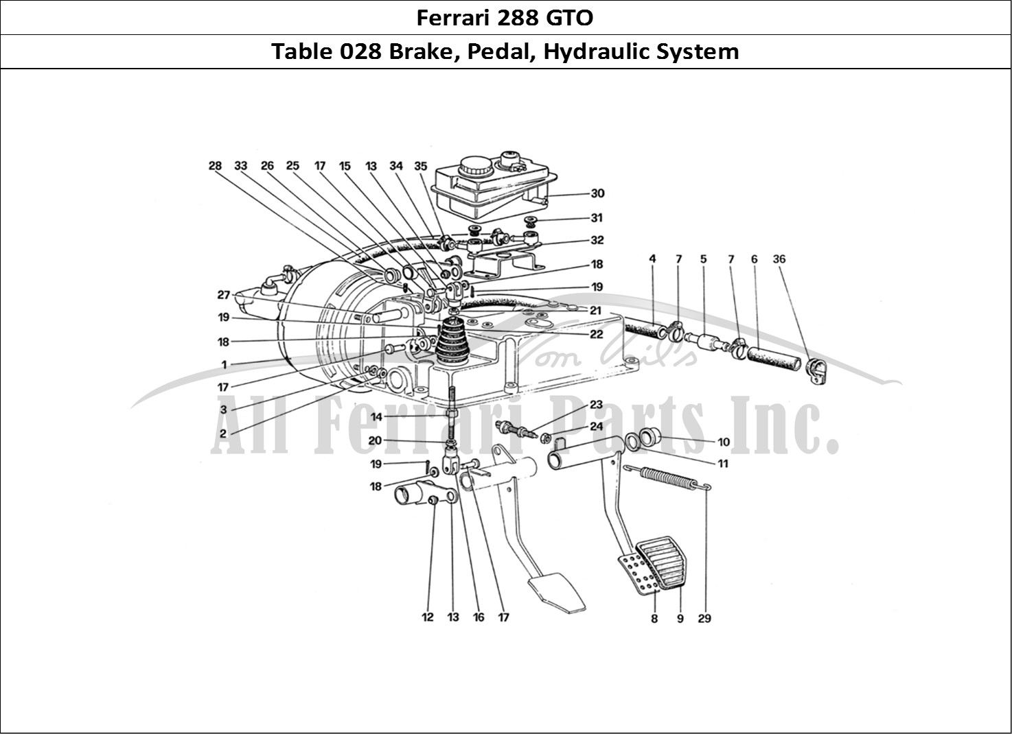 Ferrari Parts Ferrari 288 GTO Page 028 Brake Hydraulic System