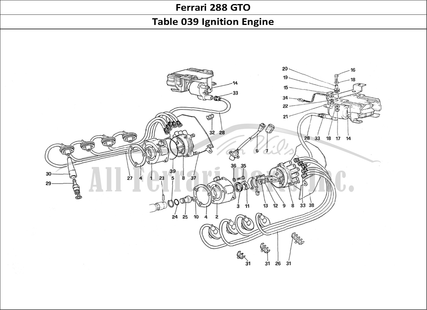Ferrari Parts Ferrari 288 GTO Page 039 Engine Ignition