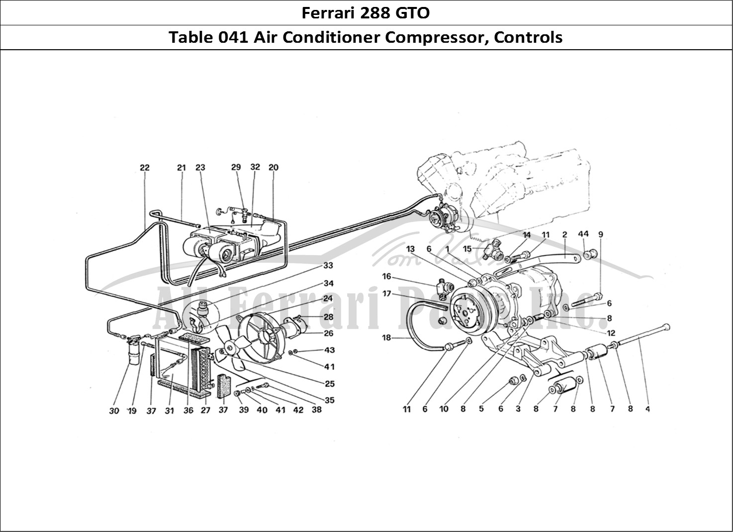 Ferrari Parts Ferrari 288 GTO Page 041 Air Conditioning Compress