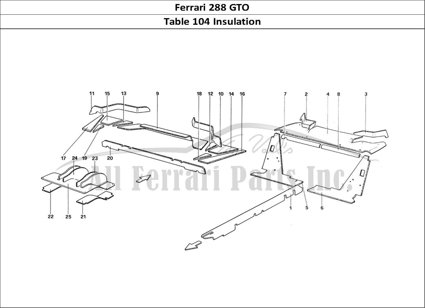 Ferrari Parts Ferrari 288 GTO Page 104 Insulations
