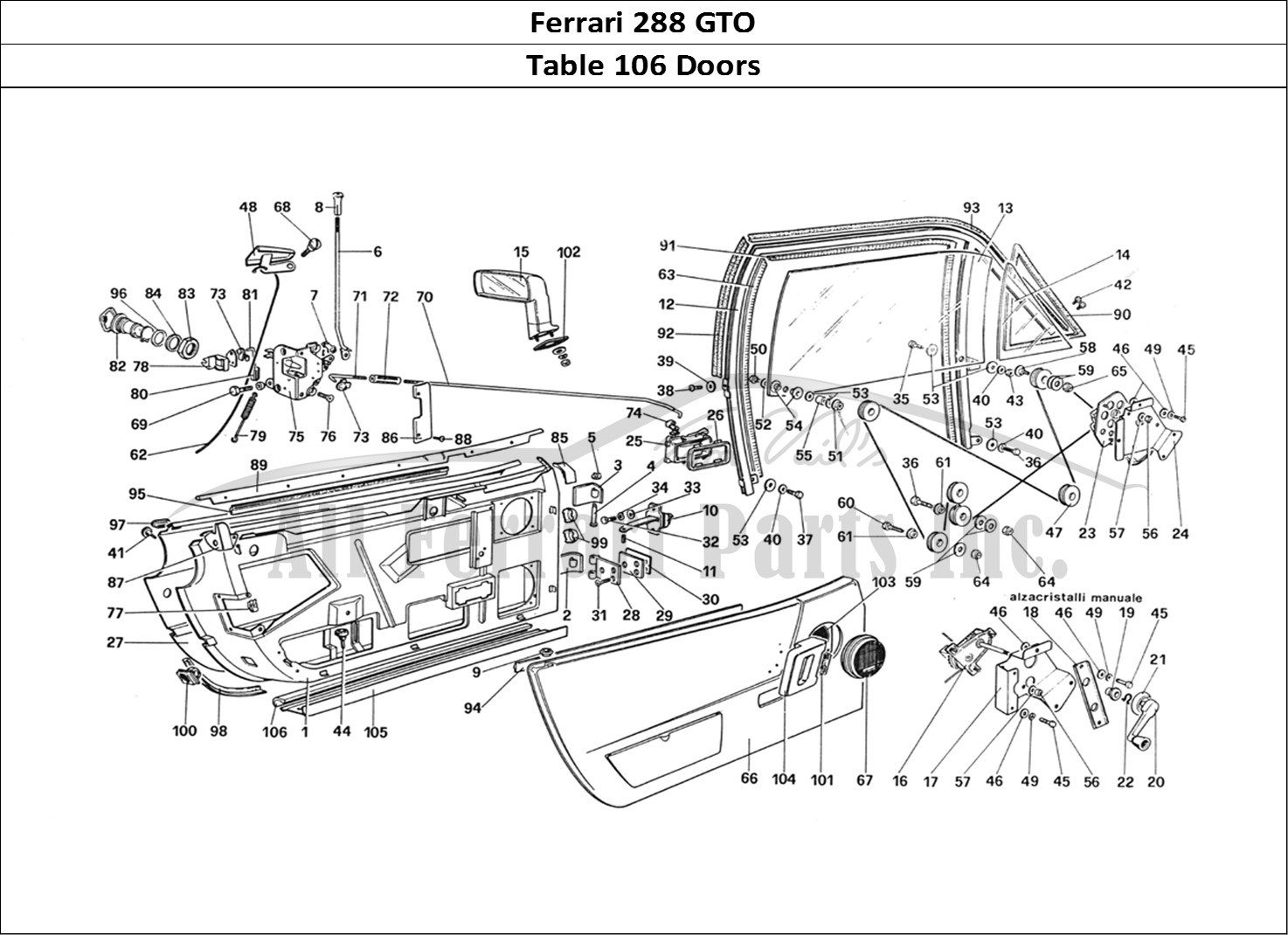 Ferrari Parts Ferrari 288 GTO Page 106 Doors