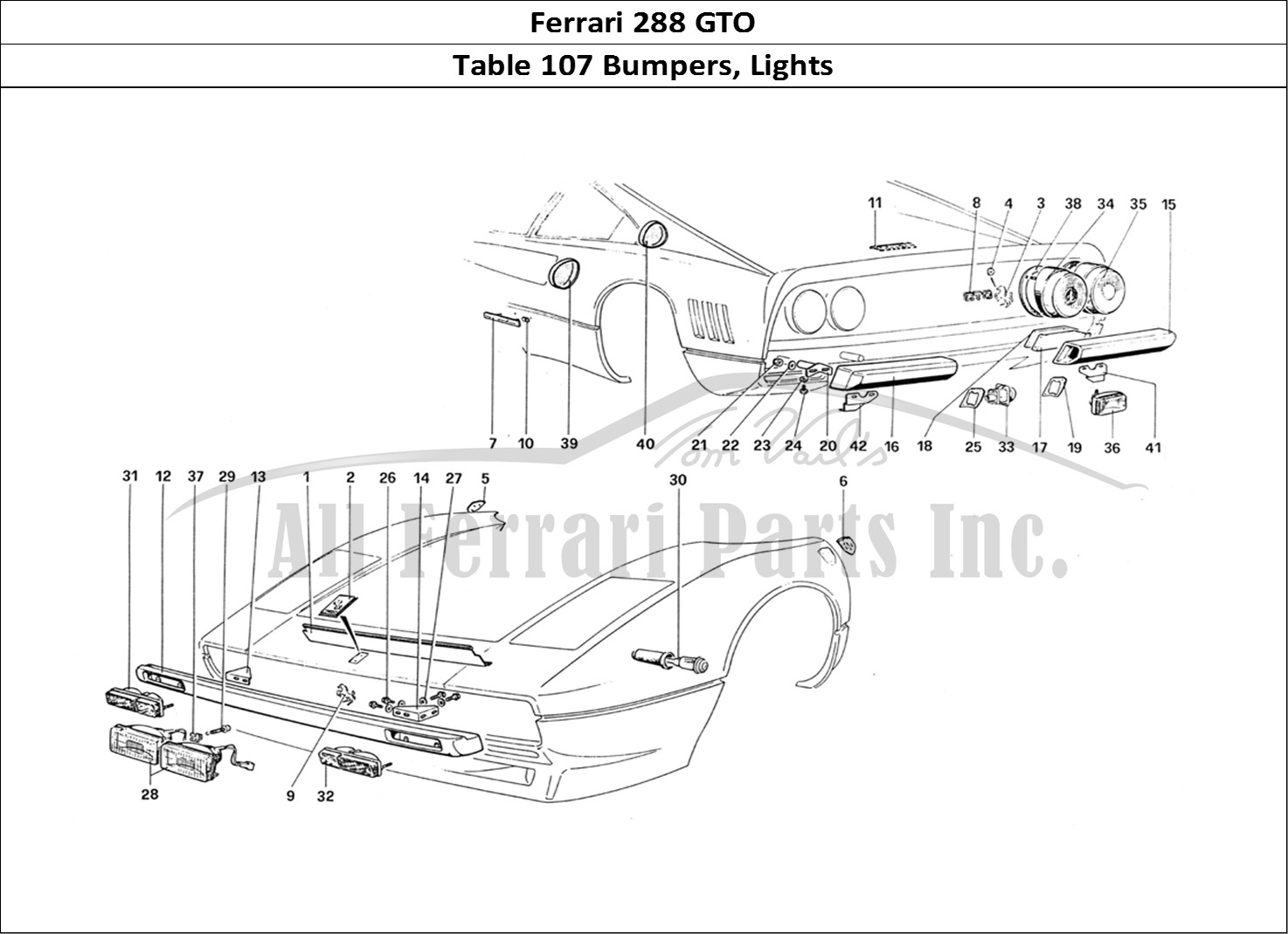 Ferrari Parts Ferrari 288 GTO Page 107 Bumpers - Lights - Outer