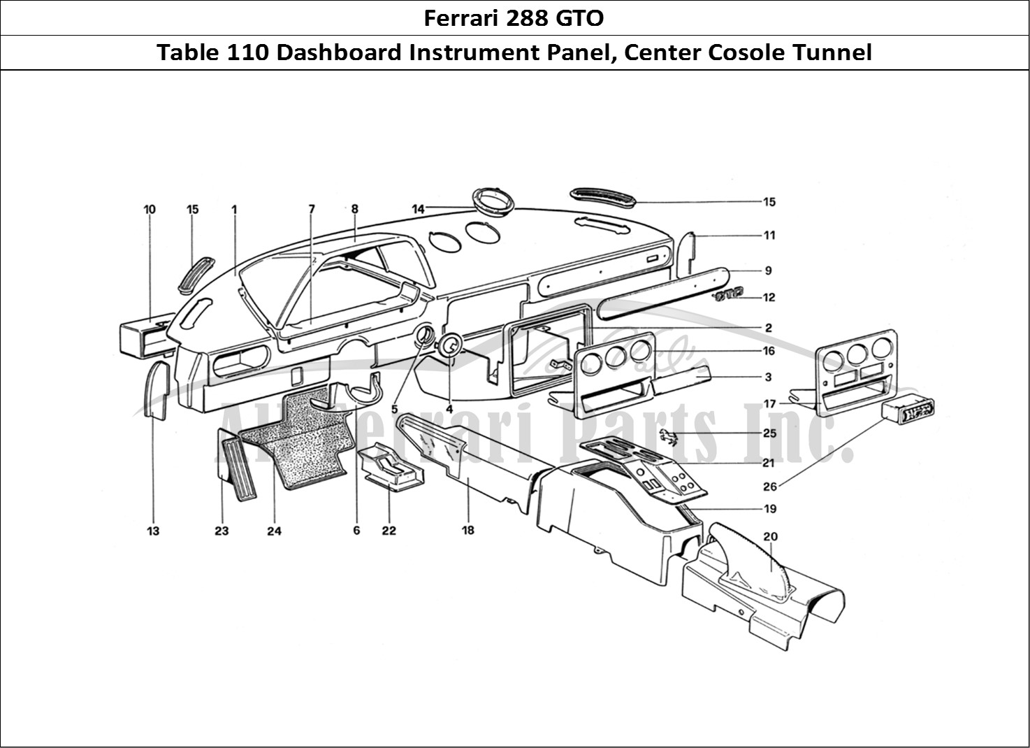 Ferrari Parts Ferrari 288 GTO Page 110 Instrument, Panel and Tun
