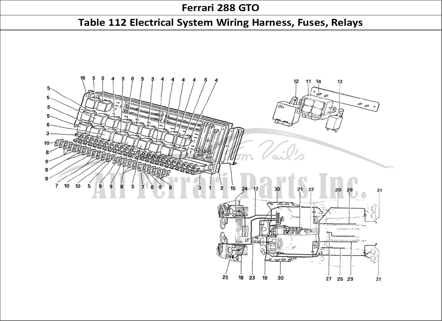Ferrari Parts Ferrari 288 GTO Page 112 Electrical System - Fuses