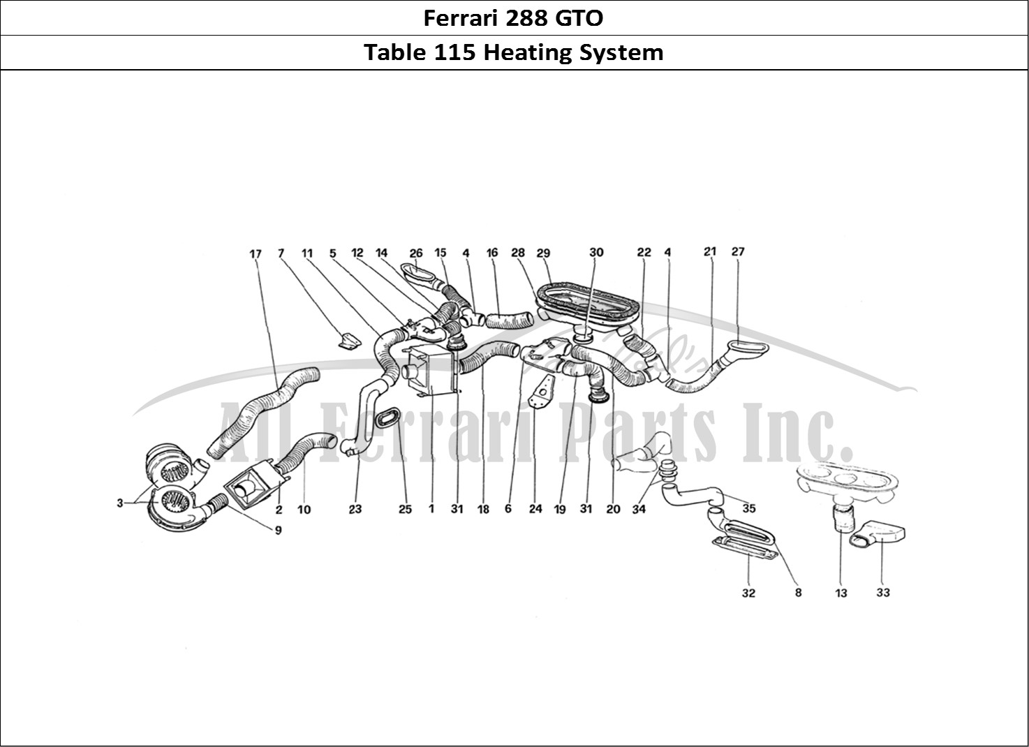 Ferrari Parts Ferrari 288 GTO Page 115 Heating System