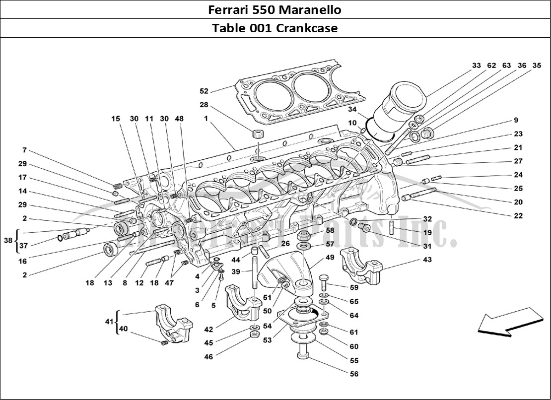 Ferrari Parts Ferrari 550 Maranello Page 001 Crankcase