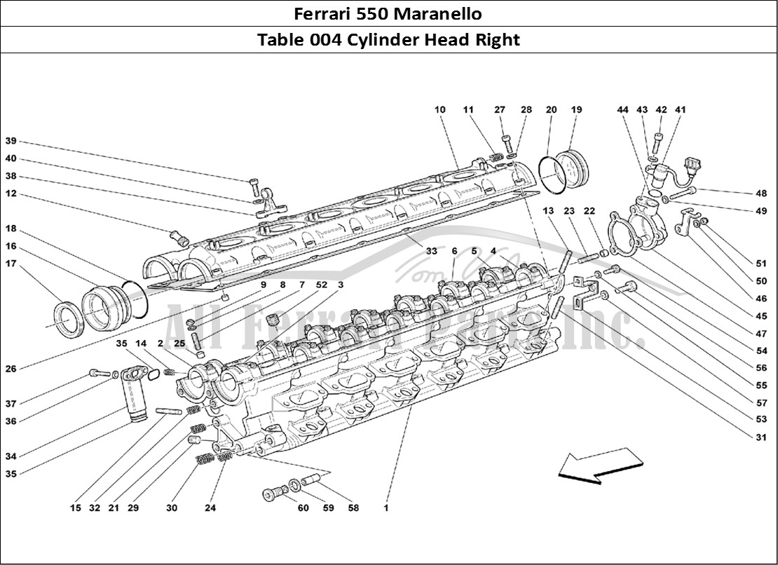 Ferrari Parts Ferrari 550 Maranello Page 004 R.H. Cylinder Head