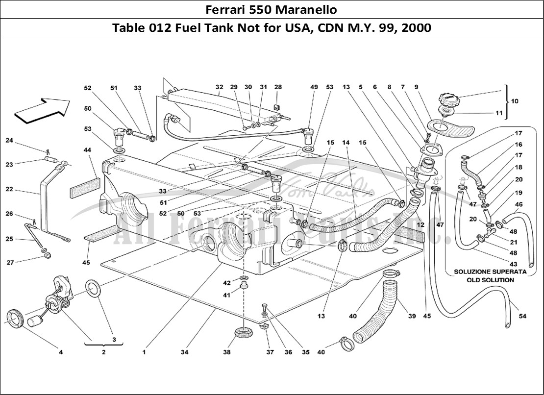 Ferrari Parts Ferrari 550 Maranello Page 012 Fuel Tank -Not for USA M.