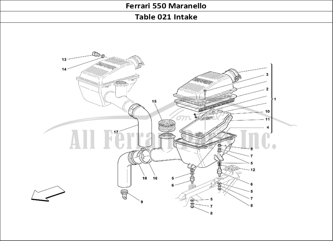 Ferrari Parts Ferrari 550 Maranello Page 021 Air Intake