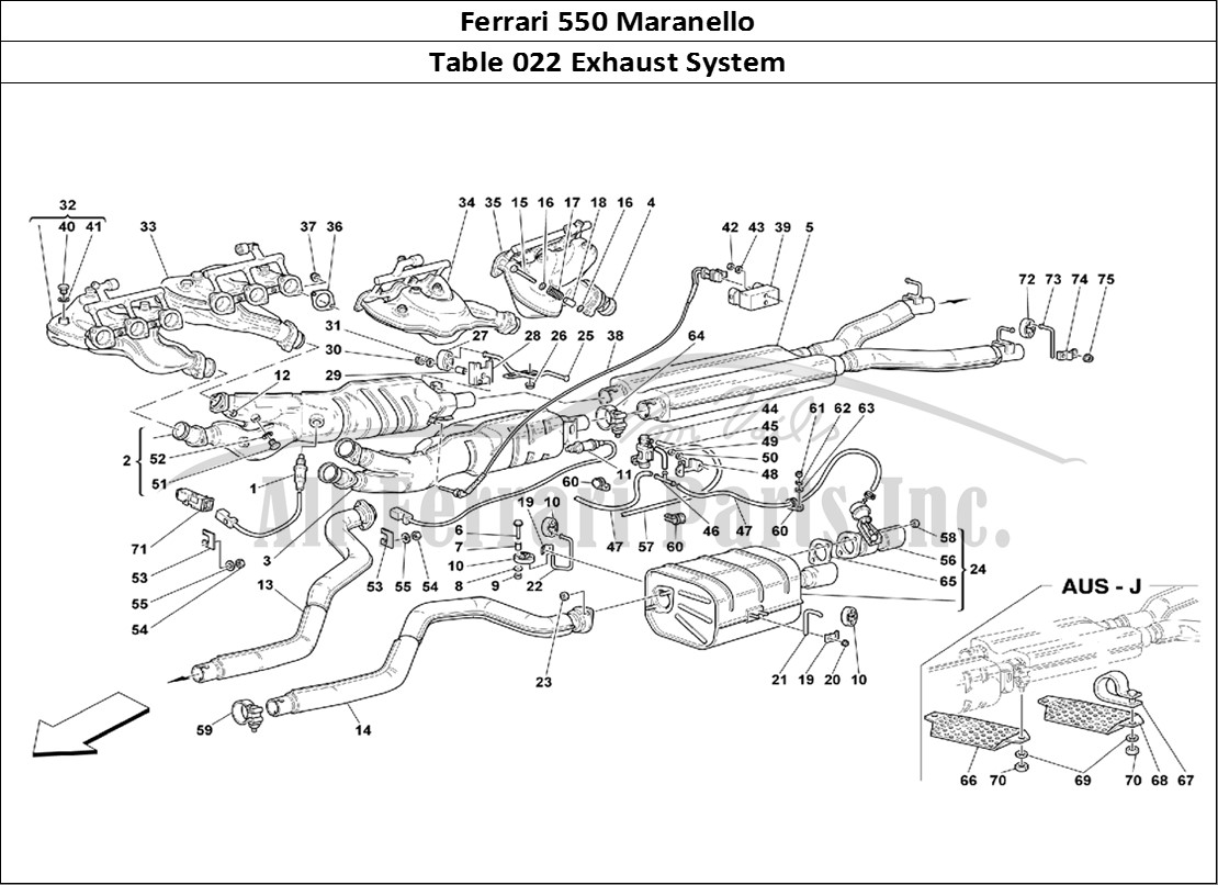 Ferrari Parts Ferrari 550 Maranello Page 022 Exhaust System
