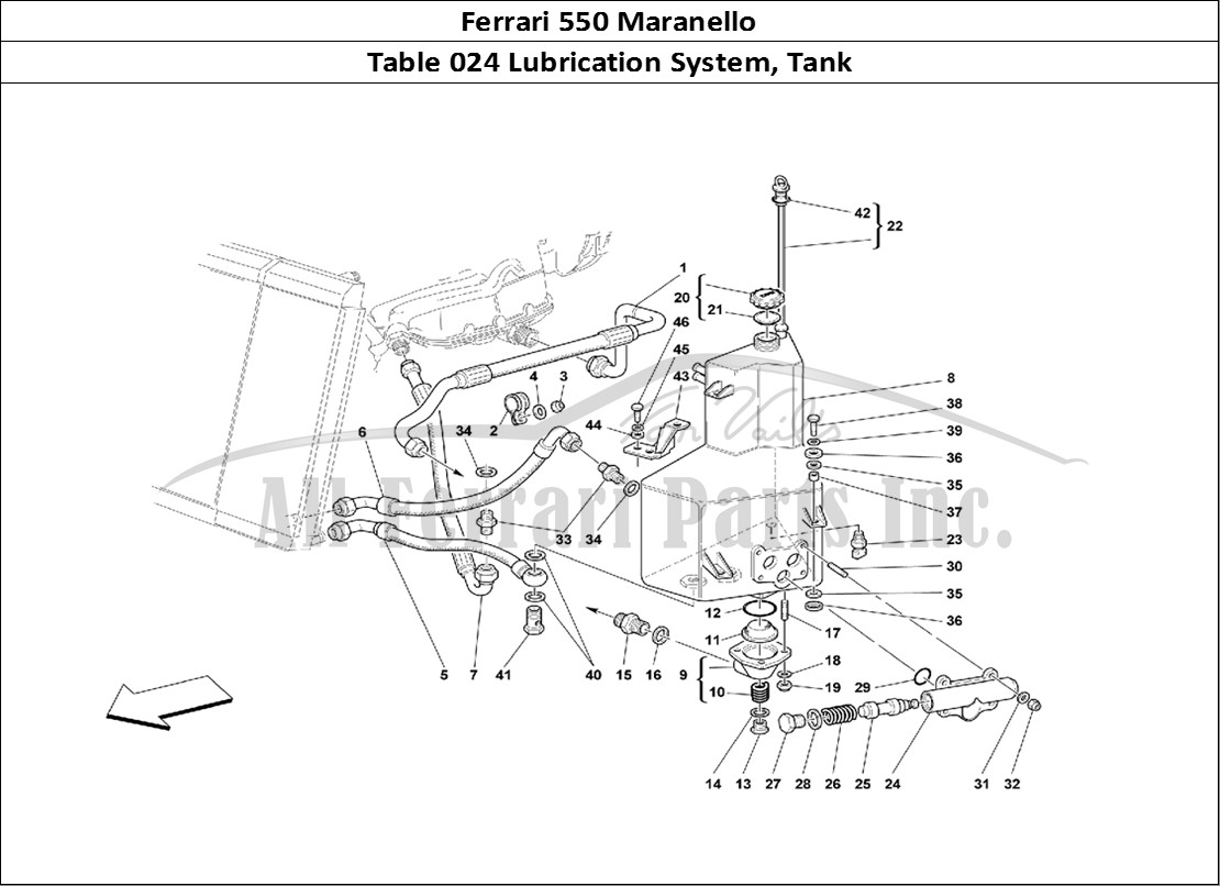 Ferrari Parts Ferrari 550 Maranello Page 024 Lubrication System - Tank