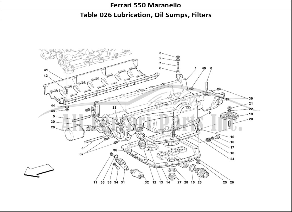 Ferrari Parts Ferrari 550 Maranello Page 026 Lubrication - Oil Sumps a
