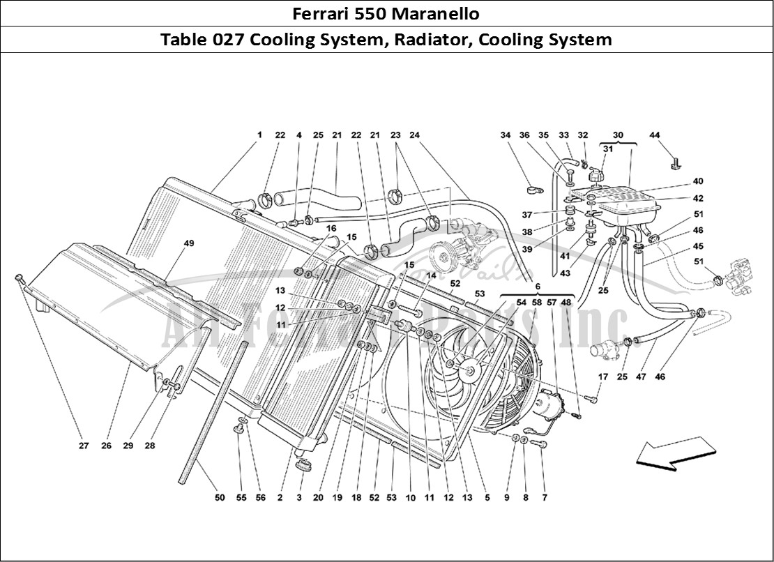 Ferrari Parts Ferrari 550 Maranello Page 027 Cooling System - Radiator