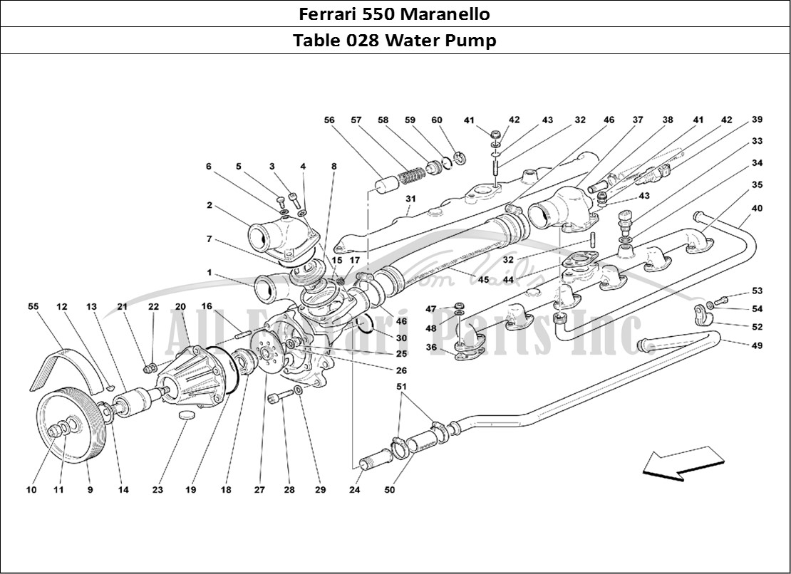 Ferrari Parts Ferrari 550 Maranello Page 028 Water Pump