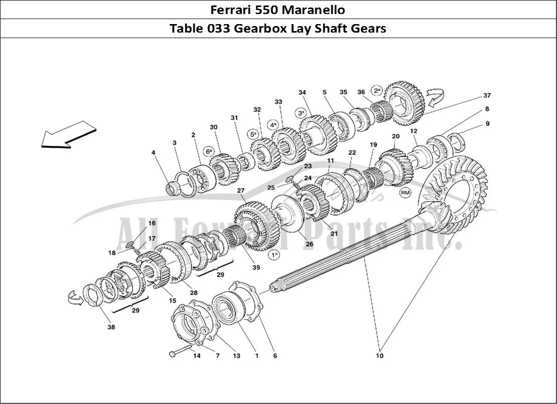 Ferrari Parts Ferrari 550 Maranello Page 033 Lay Shaft Gears