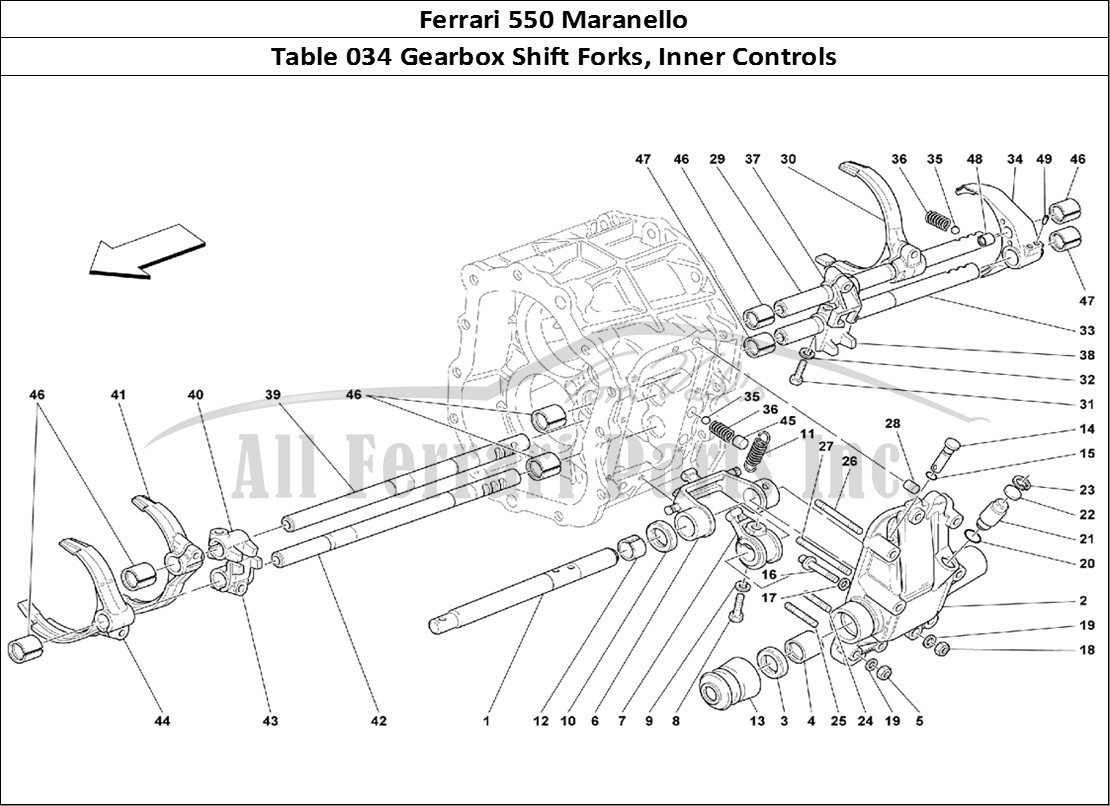 Ferrari Parts Ferrari 550 Maranello Page 034 Inside Gearbox Controls