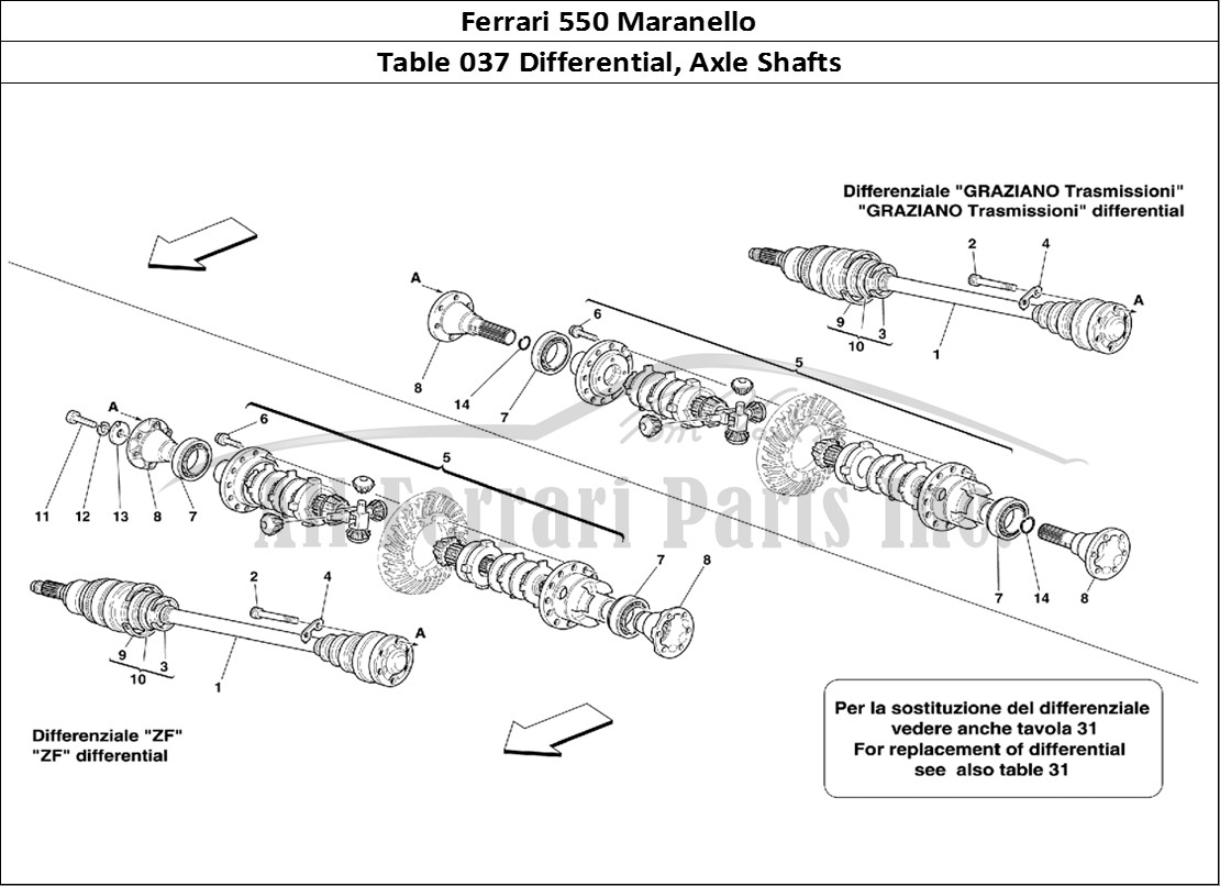 Ferrari Parts Ferrari 550 Maranello Page 037 Differential & Axle Shaft