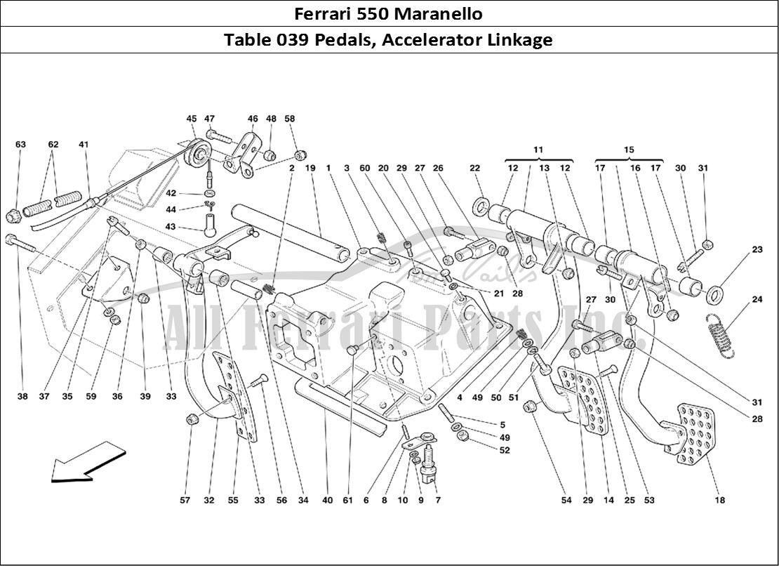 Ferrari Parts Ferrari 550 Maranello Page 039 Pedals and Accelerator Co