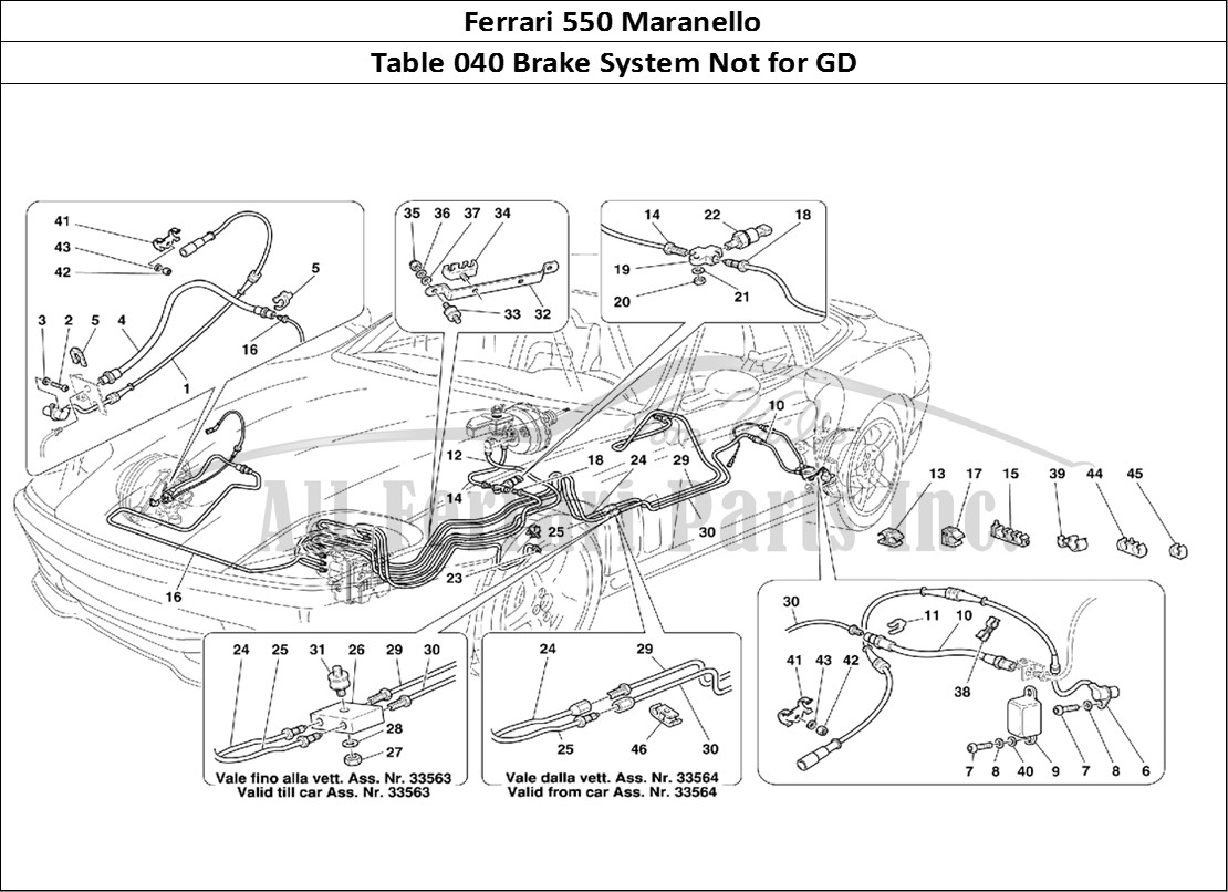 Ferrari Parts Ferrari 550 Maranello Page 040 Brake System -Not for GD
