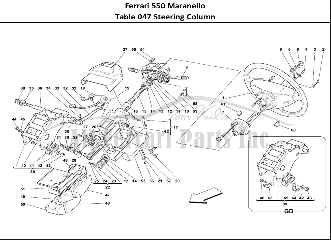 Ferrari Parts Ferrari 550 Maranello Page 047 Steering Column