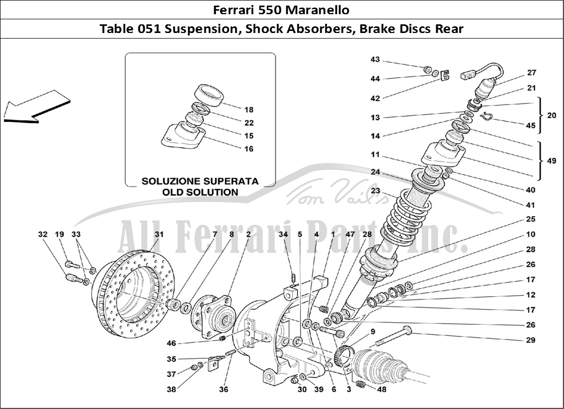 Ferrari Parts Ferrari 550 Maranello Page 051 Rear Suspension - Shock A