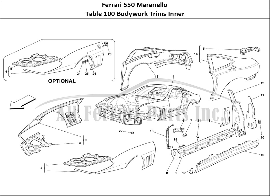 Ferrari Parts Ferrari 550 Maranello Page 100 Body - Inner Trims