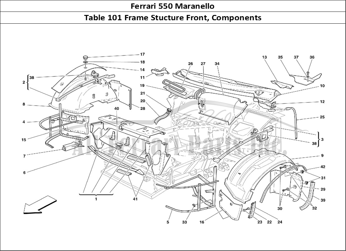 Ferrari Parts Ferrari 550 Maranello Page 101 Front Structures and Comp