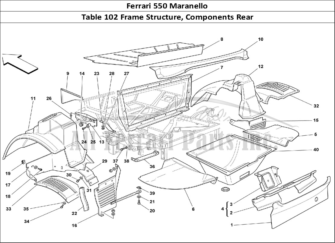 Ferrari Parts Ferrari 550 Maranello Page 102 Rear Structures and Compo
