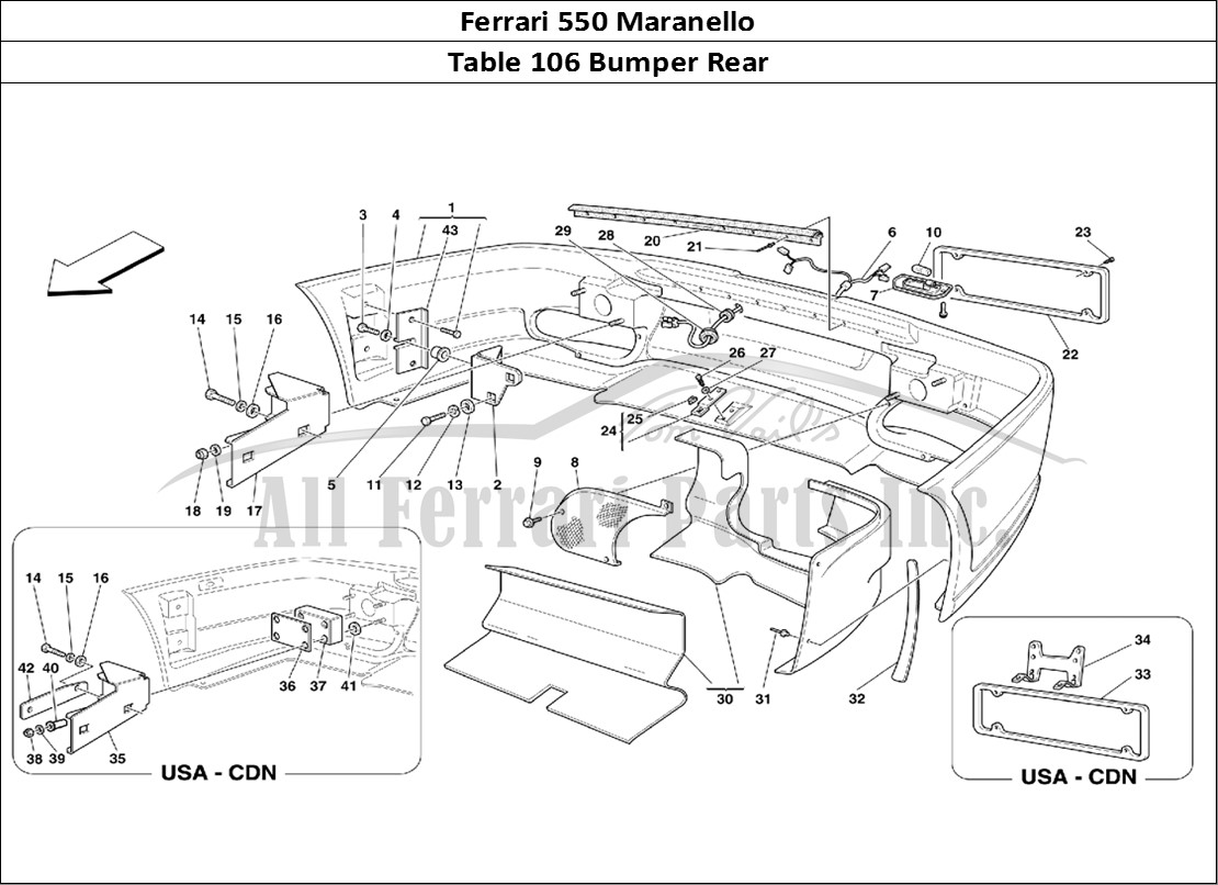 Ferrari Parts Ferrari 550 Maranello Page 106 Rear Bumper