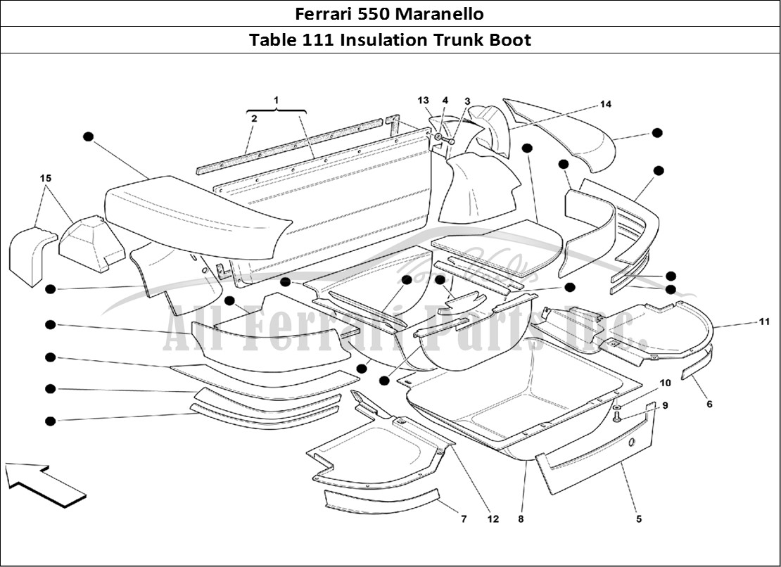 Ferrari Parts Ferrari 550 Maranello Page 111 Boot Insulation