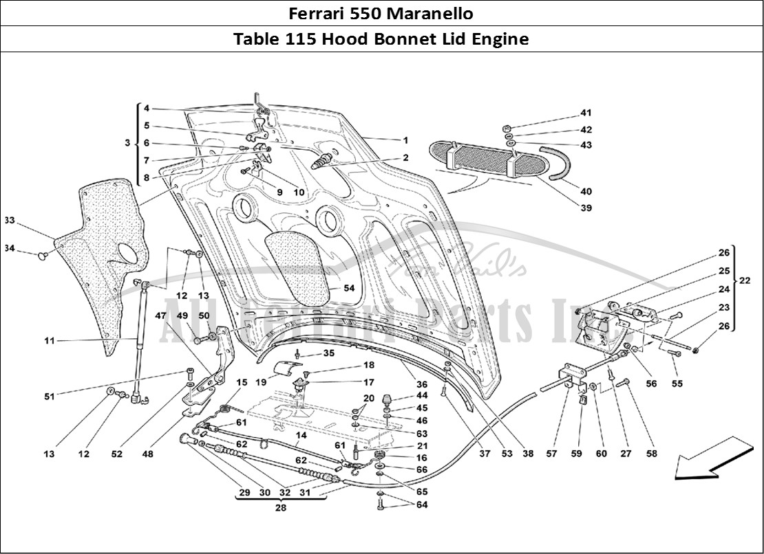 Ferrari Parts Ferrari 550 Maranello Page 115 Engine Bonnet