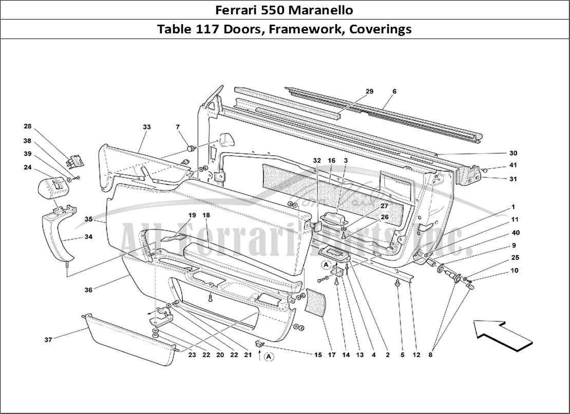 Ferrari Parts Ferrari 550 Maranello Page 117 Doors - Framework and Cov