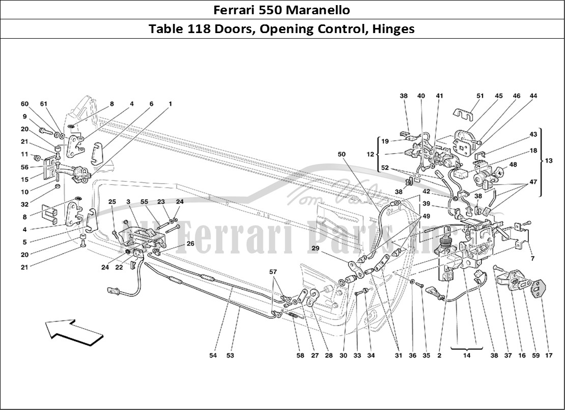 Ferrari Parts Ferrari 550 Maranello Page 118 Doors - Opening Control a