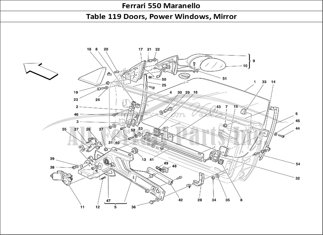Ferrari Parts Ferrari 550 Maranello Page 119 Doors - Power Window and