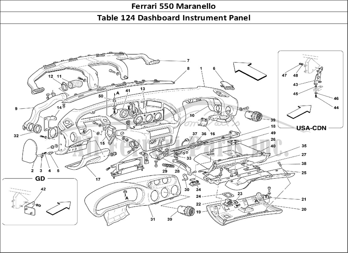 Ferrari Parts Ferrari 550 Maranello Page 124 Instruments Panel
