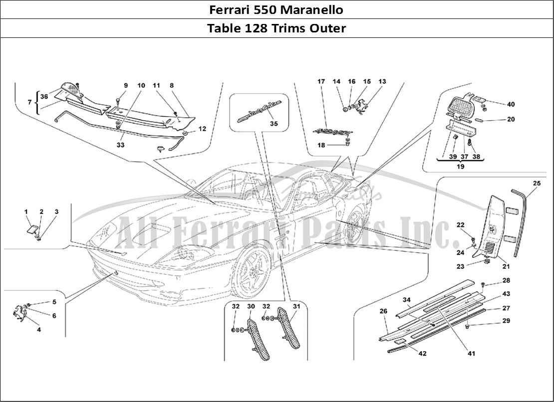 Ferrari Parts Ferrari 550 Maranello Page 128 Outside Finishings